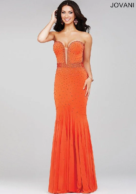 women's floral dressesJovani 33058 Strapless Long Formal Prom Gown