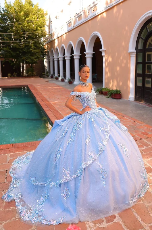 women's high-end dressesAmarra 54305 Long Ball Gown Sweet 16 Detachable Bow Quinceanera Dress