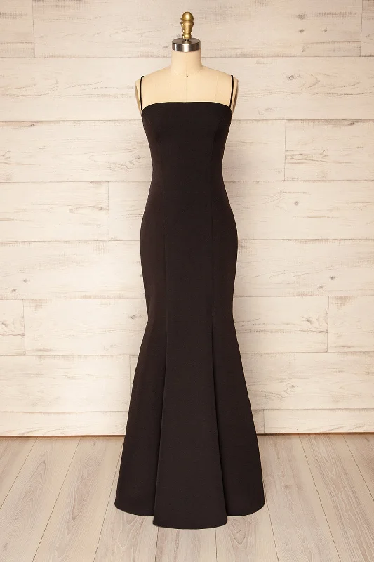 women's stylish dressesMilena Black | Mermaid Gown w/ Slit