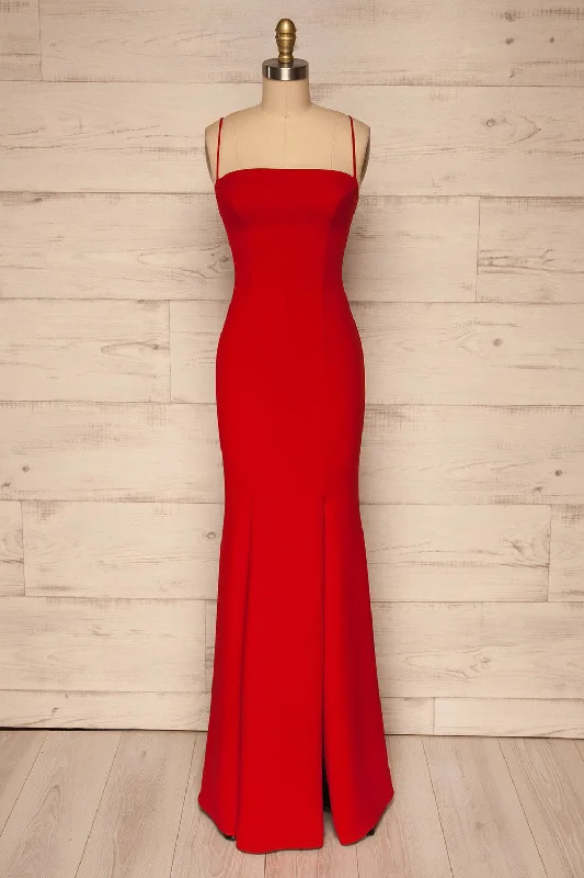 women's cotton dressesMilena Red | Mermaid Gown