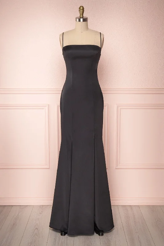 women's midi dressesNaomie Black | Silky Mermaid Gown