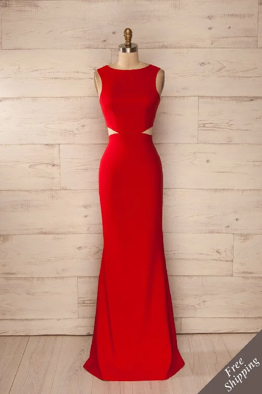 women's pastel dressesVallata Red | Mermaid Gown